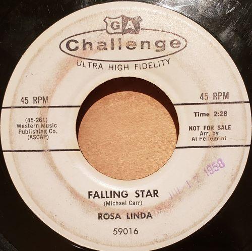 

7inch Record ROSA LINDA - Falling Star 5916PROMO Challenge 1958 US Pop Used