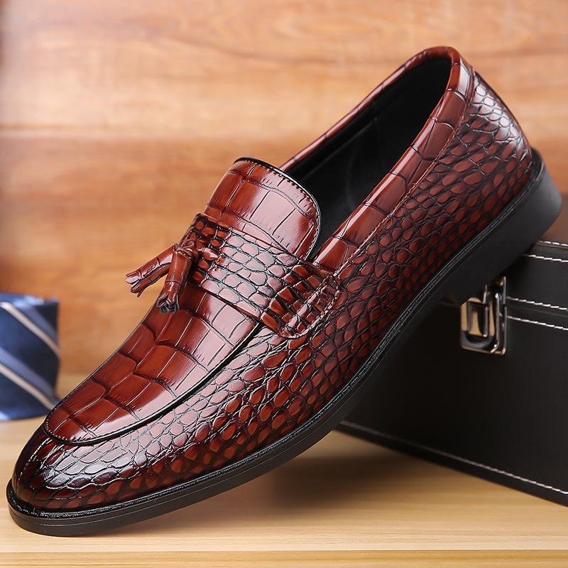 Fashion Business Casual Crocodile Print Men's Leather Shoes British Korean Big Size Luxury Shoes Male Spring Autumn Dress Shoe Man