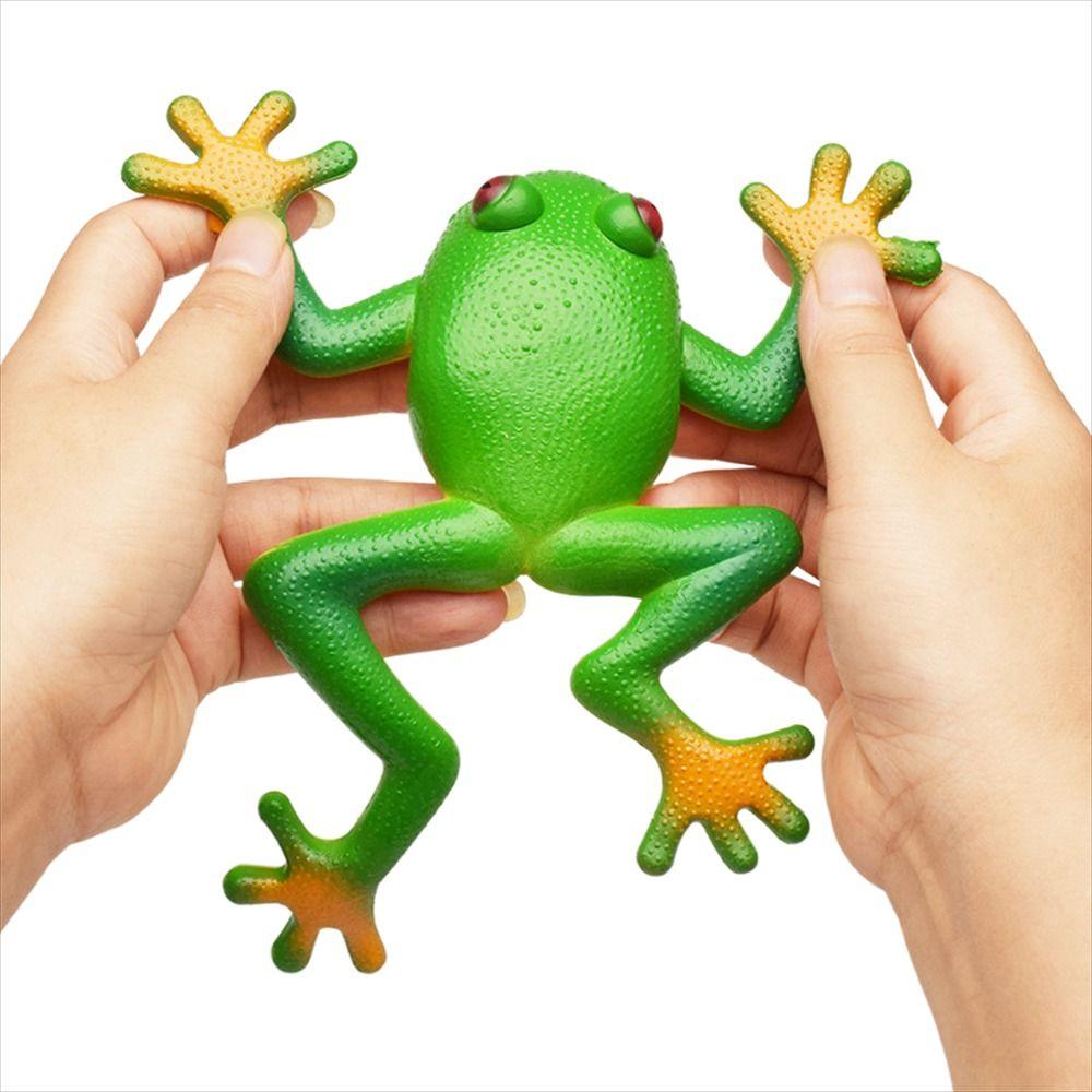 Adults Jokes TPR Spoof Model Toy Soft Squeeze Frog Simulation Frog Squeeze Toys Stretchable Frog