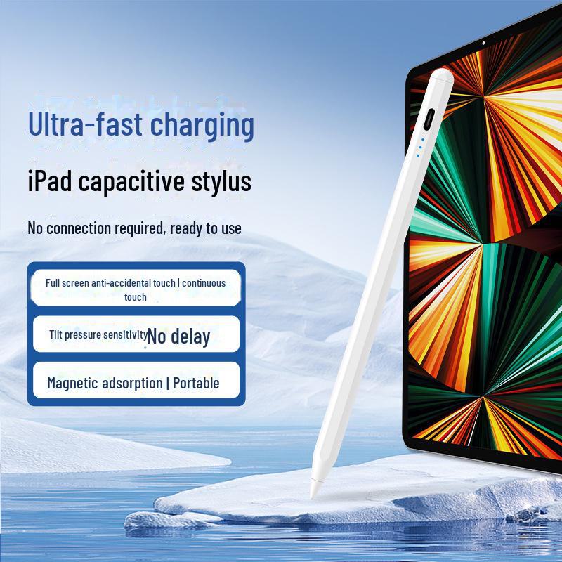 

Быстрая зарядка Стилус с защитой от случайных касаний для Apple Pencil и iPad белый