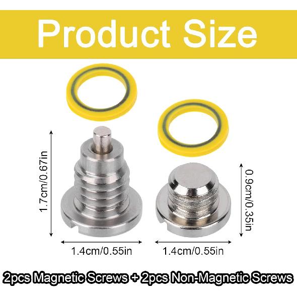 4pcs Marine Lower Unit Drain Plug for Mercury MerCruiser Outboard Engine Gear Case All O/Bs, 3/8-16 Magnetic and Non-Magnetic Screws with Gaskets