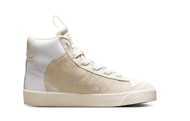 Nike Blazer '77 SE D Mid Top Kids' Skateboarding Shoes Beige Children Aged 3 7 Years Old DQ6085-100