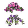 2Pcs Hanging Artificial Morning Glory UV Resistant Realistic Fake Plastic Flower Wedding Party Indoor Outdoor Garden Wall Hanging Faux Bloom