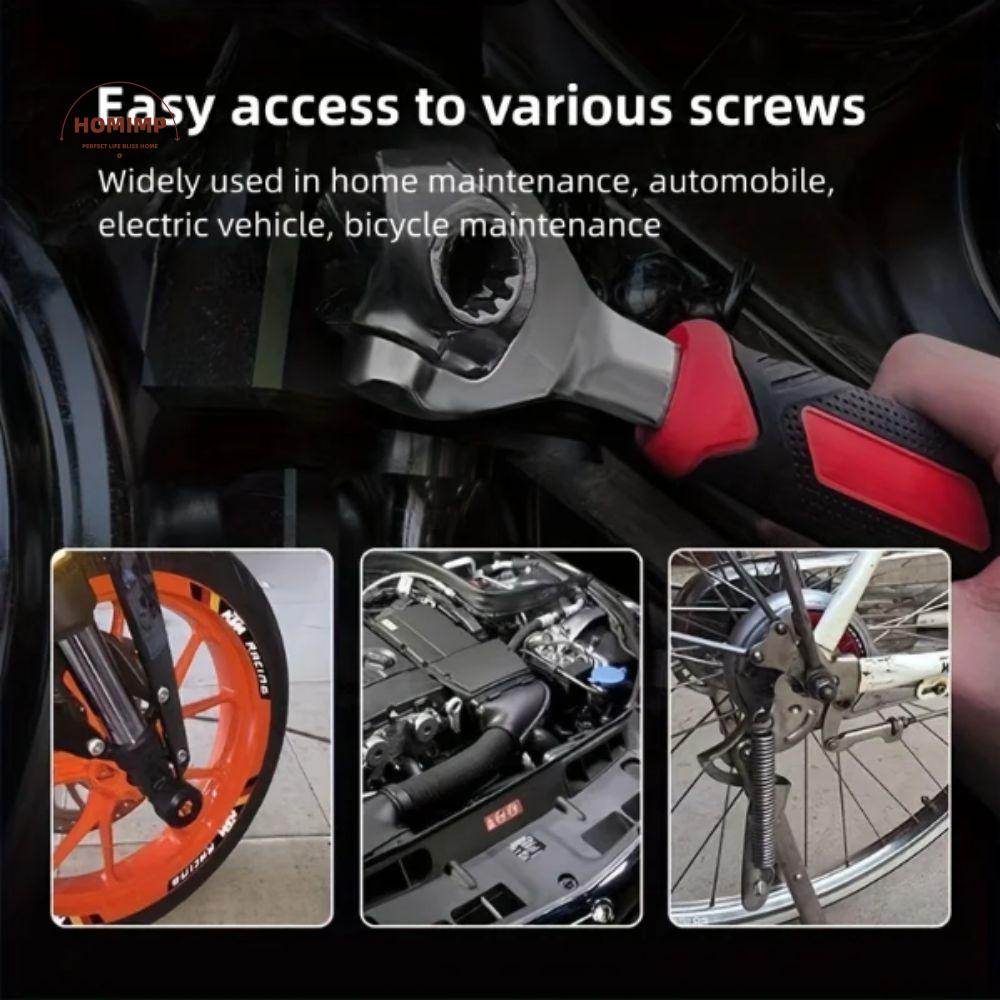 360 Degree Rotation Socket Wrench 8-in-1 Function Labor-Saving Design Spline Bolts Sleeve Durable Construction 52-in-1 Socket