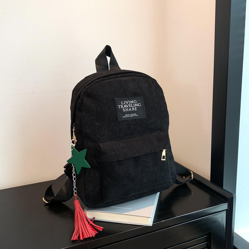 Lässiger weiblicher Rucksack Frauen College Schultaschen Reiserucksack Cord Umhängetaschen für Mädchen im Teenageralter Sport Rucksack