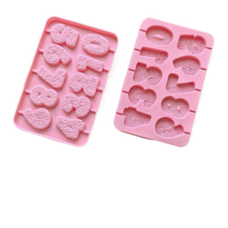 Silicone Mold For DIY Birthday Number Candle Making Rose Cake Decor Mold Non-Stick Chocolate Baking Supplies Outdoor Tableware