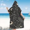 Kawaii Kitten Print Hooded Beach Towel Quick Dry Microfiber Bath Robe Poncho Flat Print for Swimming Pool Outdoor Party Gift