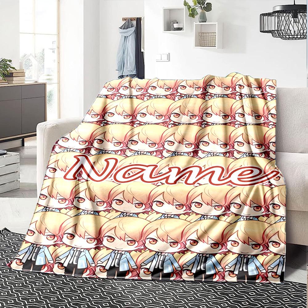 Customiz Name Personality Tsukasa Tenma Blanket Soft &Warm Sofa Office Bed Travel Lunch Break Blanket, Gift Suitable All Seasons