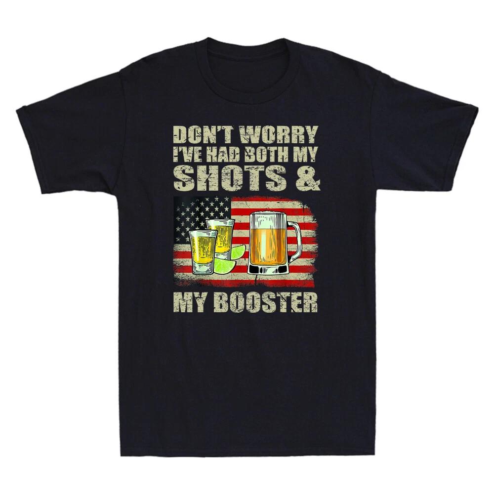 Don t Worry I ve Had Both My Shots And Booster Funny Vaccine Distressed T-Shirt XS