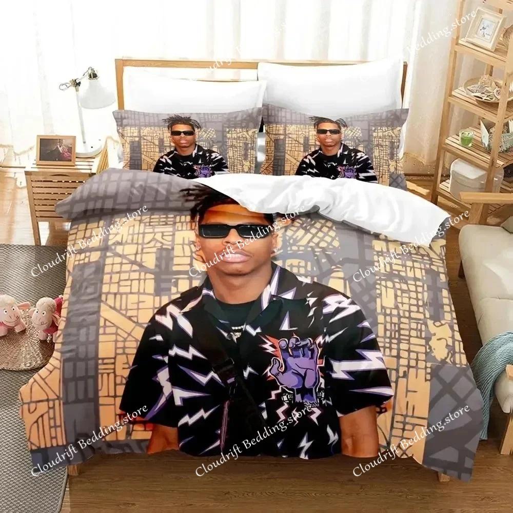 Rapper Lil Baby Bedding Set Boys Girls Twin Queen Size Duvet Cover Pillowcase Bed Boys Adult Fashion Home Textileextile
