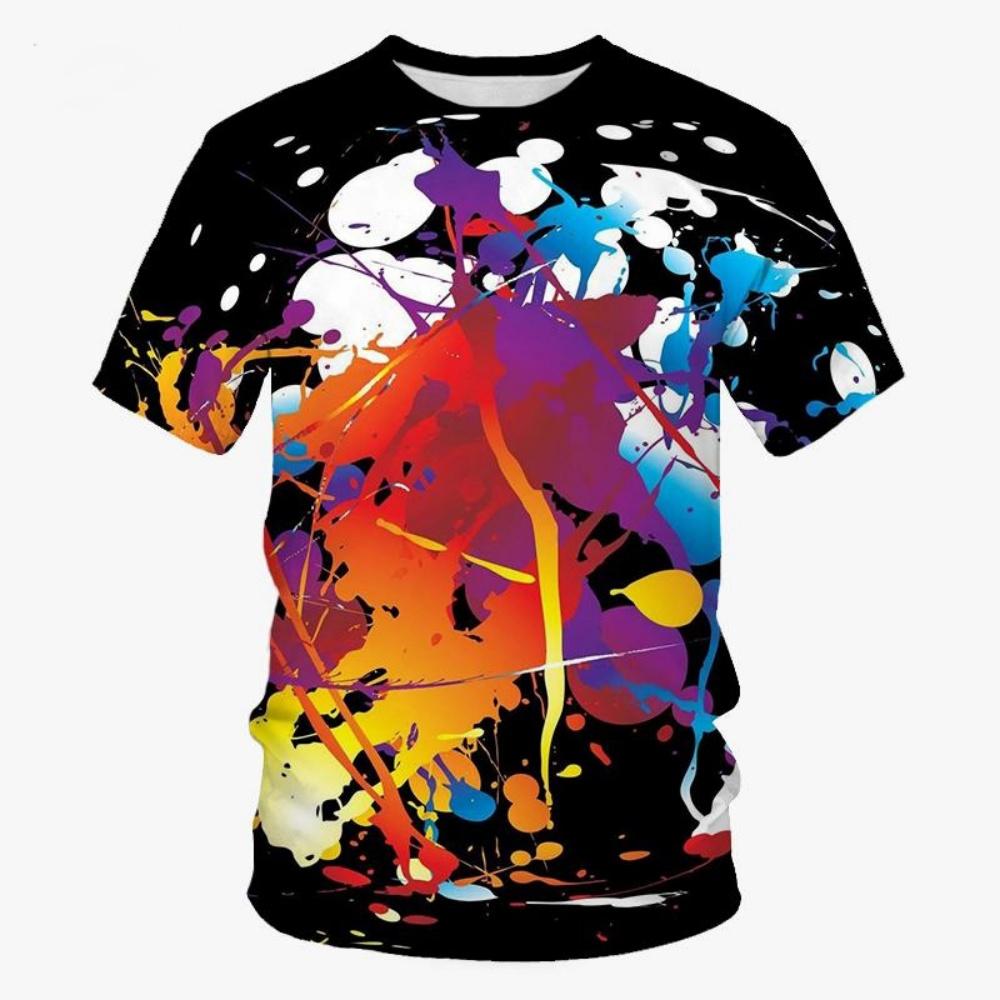 Sommer Batik T-Shirts Graffiti Farbe 3D Druck Kinderkleidung Kurzarm Mädchenkleidung Harajuku Kinder T-Shirt Jungen Oberteile