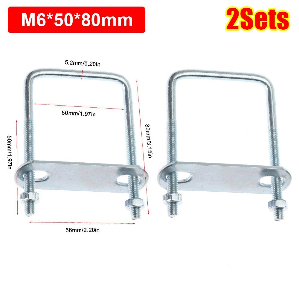 2Sets With Baffle Square Clamp Right Angle U-bolt Squa Bolt New Pipe U-clamp