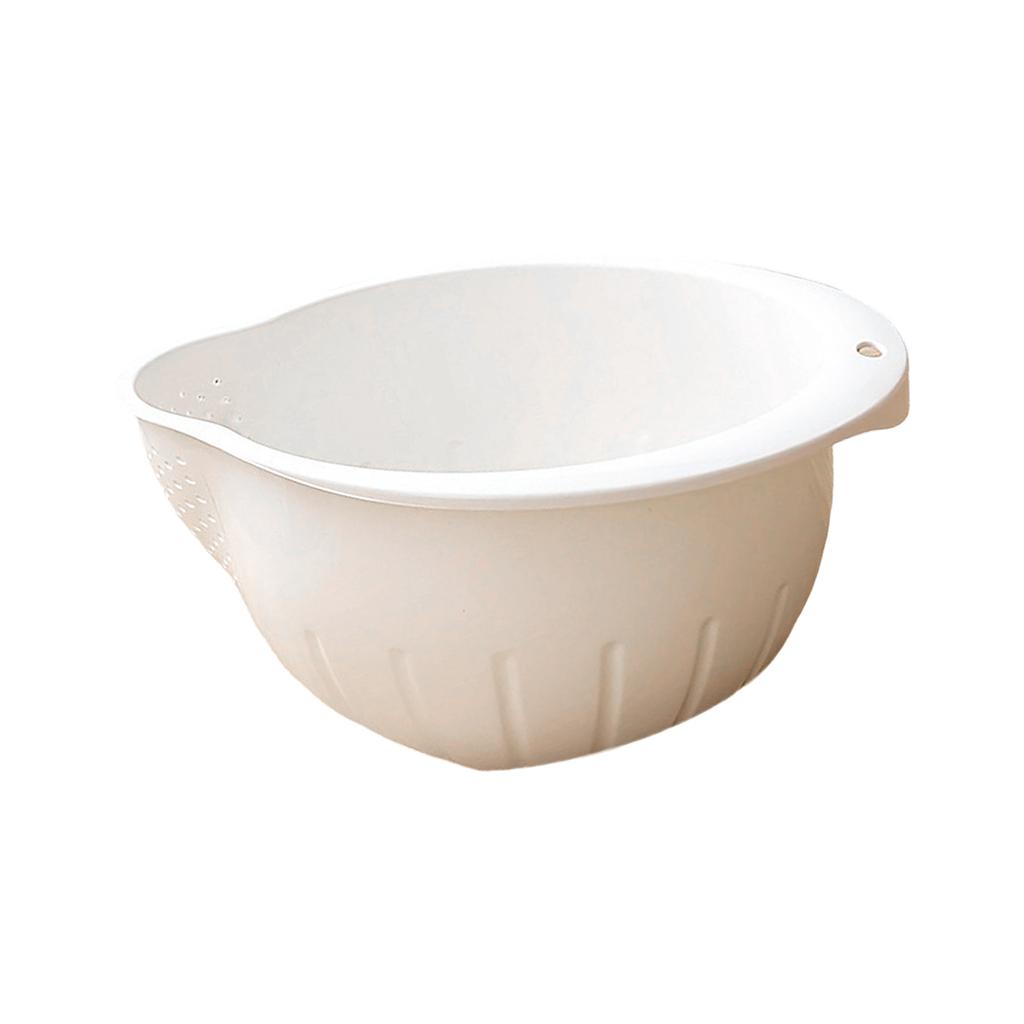 Practical Plastic Strainer Basket With Slanted Base And Side Draining Holes Kitchen Rice Washing Bowl Vegetable Colander