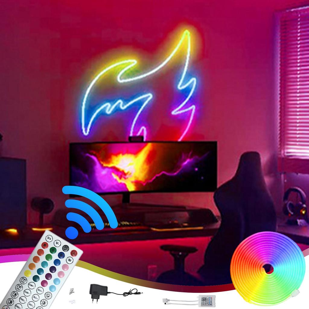 LED Light Strip Waterproof Color Changing Music Tape 16.4 FT Waterproof LED Strips Lights For Outdoor Home Living Room Bedroom