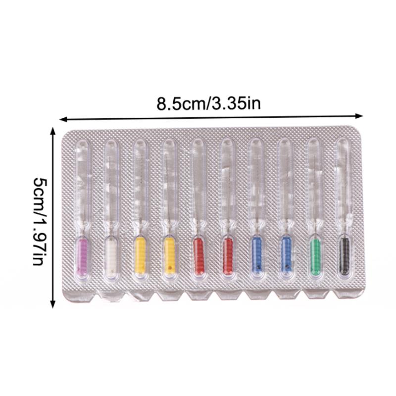 10Pcs Dental Nerve Barbed Broaches Endodontic Instruments Root Canal 21/25Mm Cleaning Hand Use Files Handle Dentistry Tools