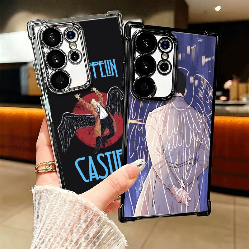 Angel Castiel Supernatural Plating Phone Case For Samsung Galaxy S24 S25 FE S26 Edge S23 Ultra S22 S21 Plus S20 Anti-Fall Airaba