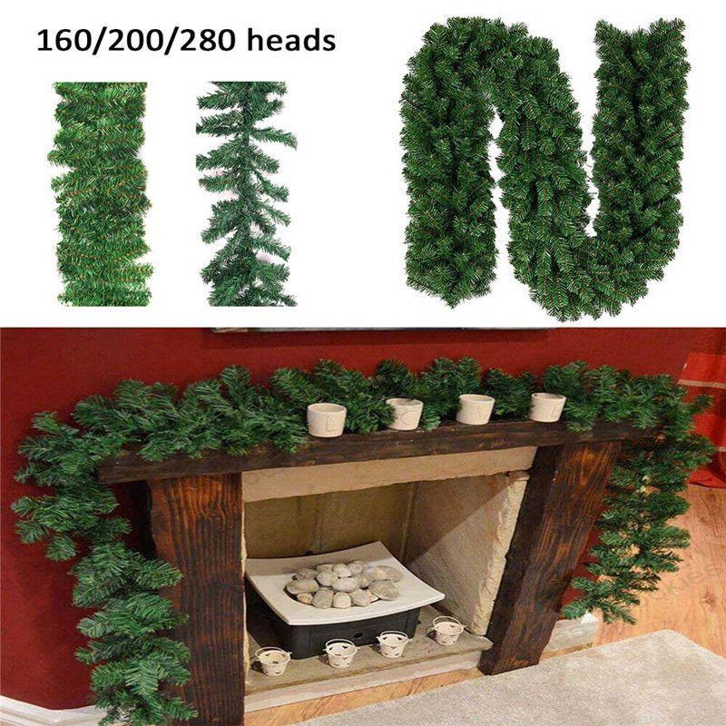 Hochwertige Grünfichte Weihnachtsgirlande Kranz für Wand- und Heimdekoration 2,7 m