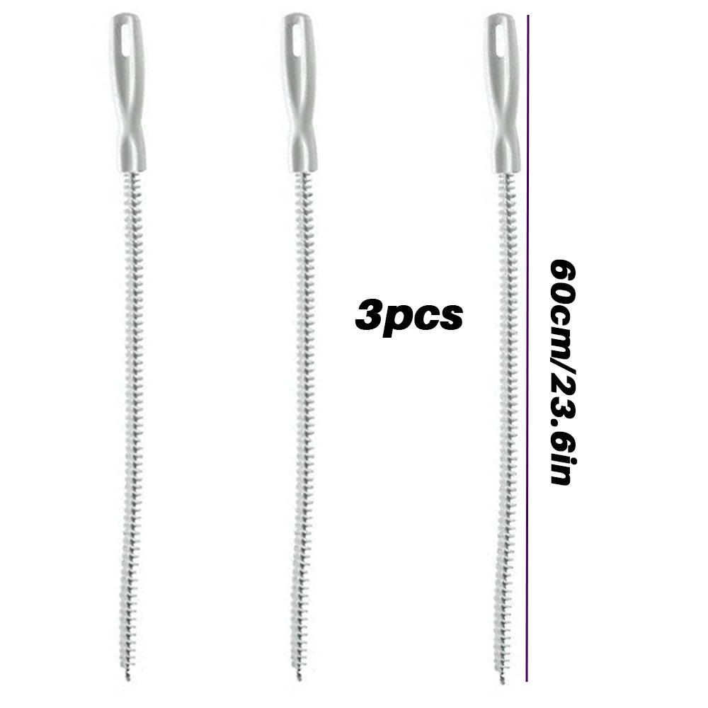 1-3pcs flexible drain hair removers, pipe hair cleaning, drain cleaning brushes, 45/60 cm, toilet unclogging, blockage removal