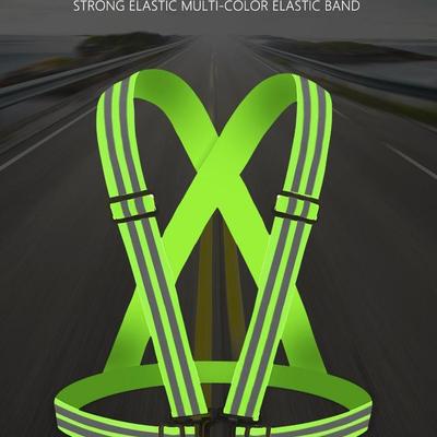 Reflective Vest for Cycling, Night Running, Sanitation, and Construction with Elastic Suspenders for Visibility and Safety