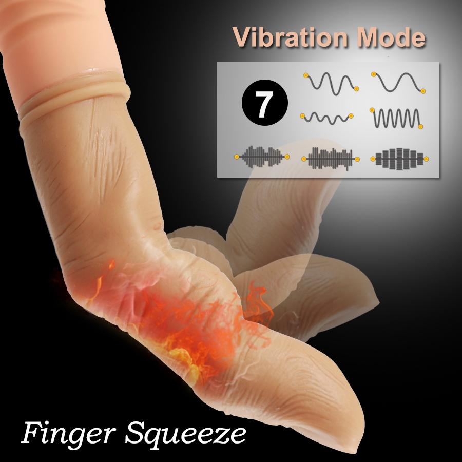 Realistic Finger Vibrator Toy for Women 7 Modes Heating Dildo G-Spot Stimulator Vibrator Female Masturbator Erotic Sex Toy