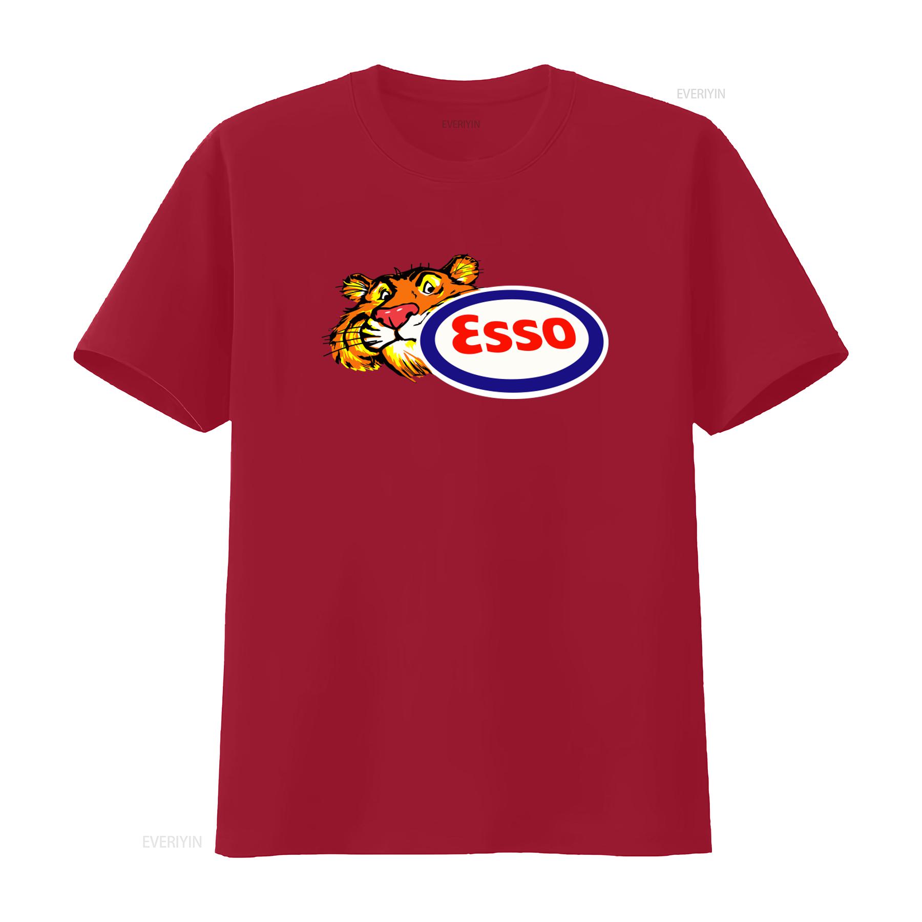Esso Oil Tiger Print Mens Black T Shirt Available in Sizes S 5XL vintage Washed graphic Soft Stylish Top For Everyday Wear S