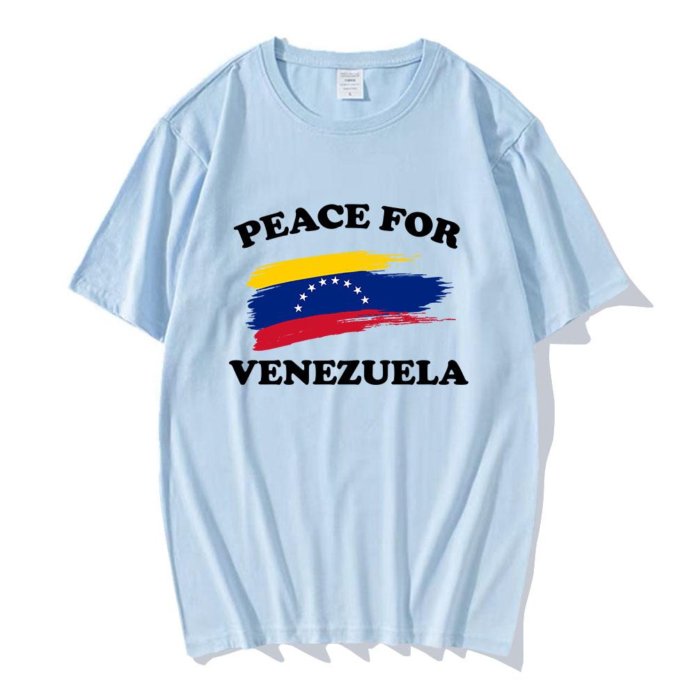 Freedom Peace for Venezuela T-shirt Unisex Clothing Cotton Short Sleeve Casual Crew Neck Tshirts Streetwear Print T Shirt