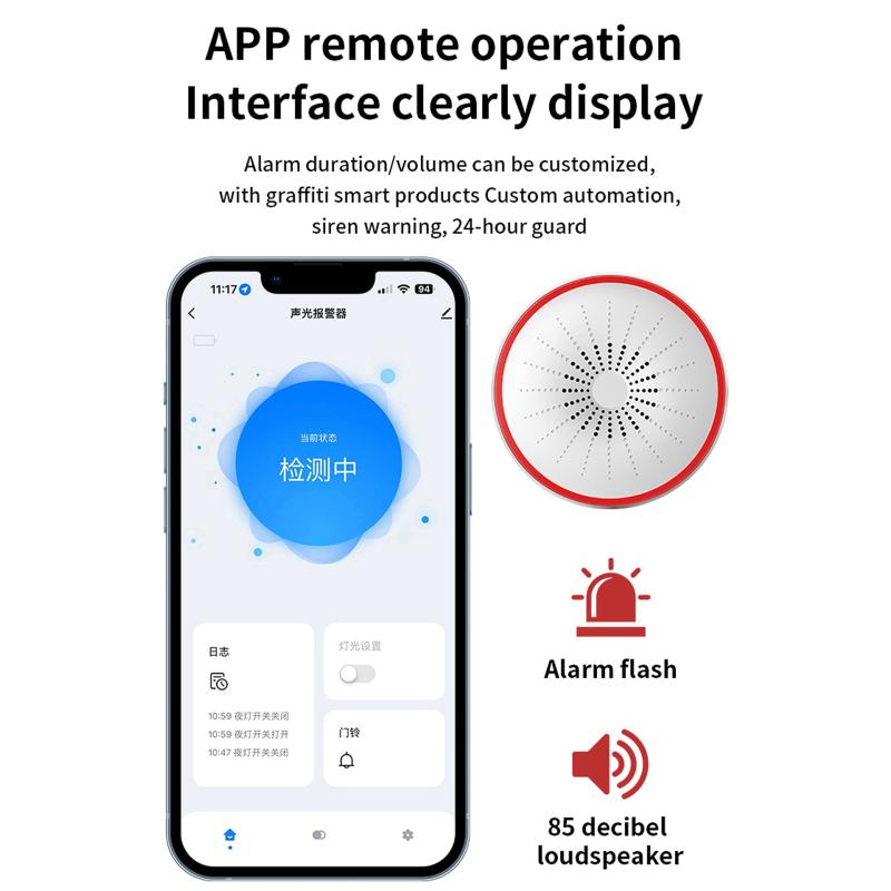 WLAN Zigbee Smart Sirenenalarm Sicherheit Schall- und Lichtalarm Sensor für Zuhause Smart Life App Steuerung Alexa Google Assistant