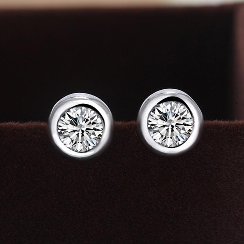 

Cute Fashion Small Round Silver Needle Earrings with AAA Zircon Stud Earrings for Women Pendientes Anti Allergy No Fade срібний