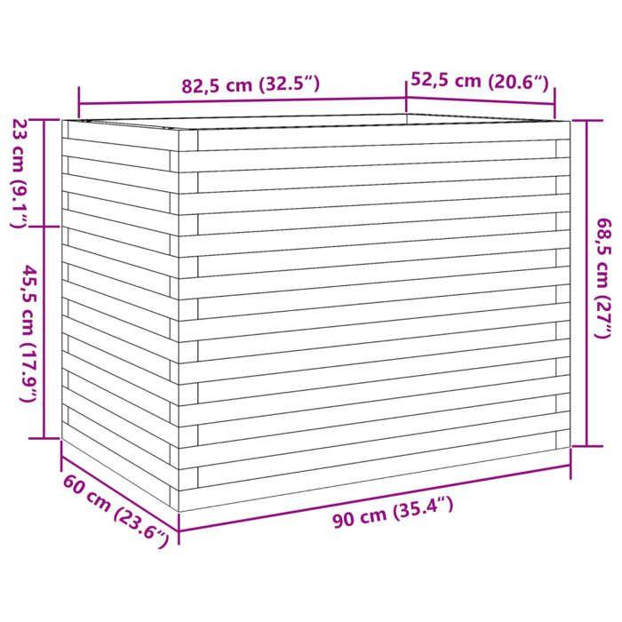 VidaXL Planter Wax Brown 90x60x68.5 Cm Solid Pine Wood, Outdoor Planter, Flower Box, Tomato Planter, 3282501