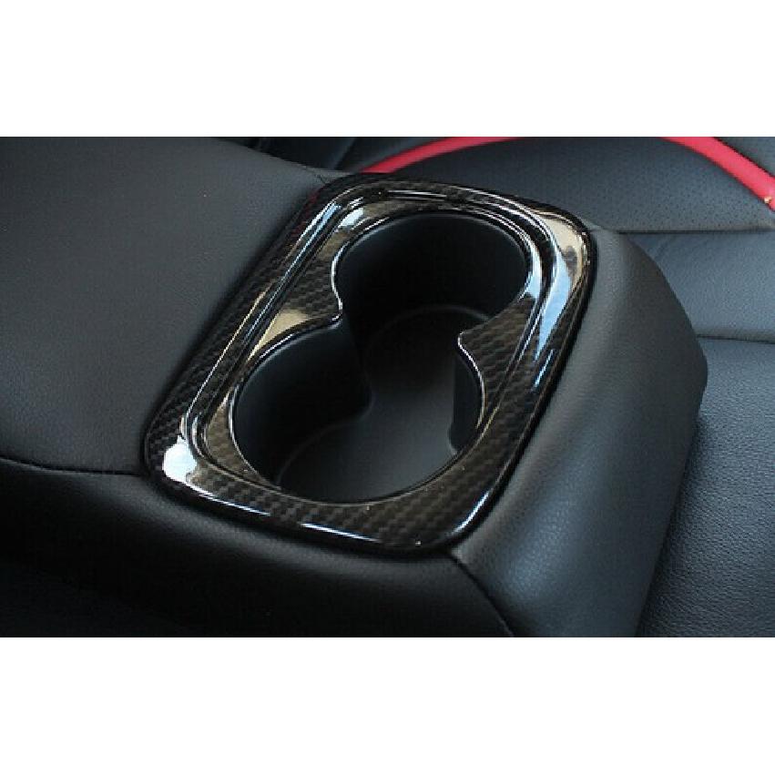 Rear Drinking Glass Panel Cover Trim Carbon Fiber Fit For Honda Civic 2016-