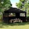 VidaXL Folding Pop-Up Party Tent 3 Sidewalls Black, Tent, Canopy Tent, Gazebo Awning, Tent 4005022