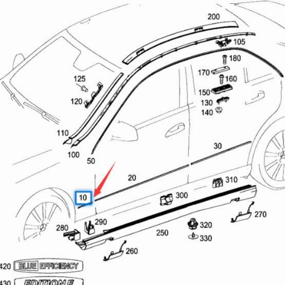 Mercedes E-Class E200 Fender Trim, 212 Series