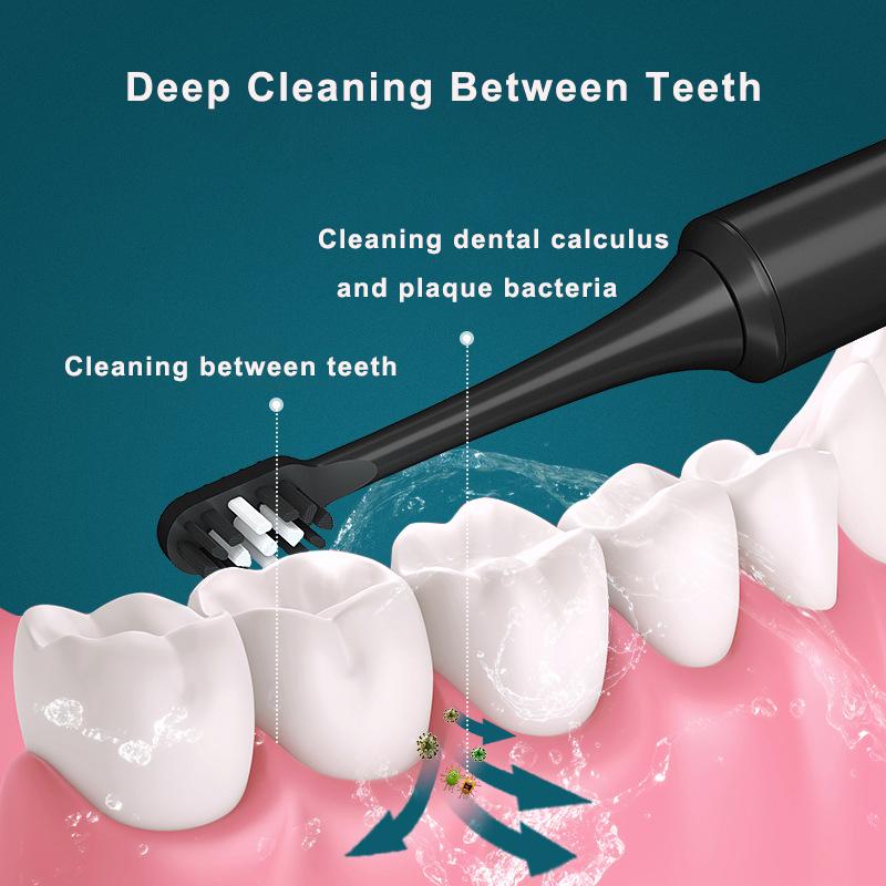 Brosse à dents électrique sonique à ultrasons avec désinfection UV Chargement par induction pour adultes Brosses à dents électroniques 2 têtes de brosse