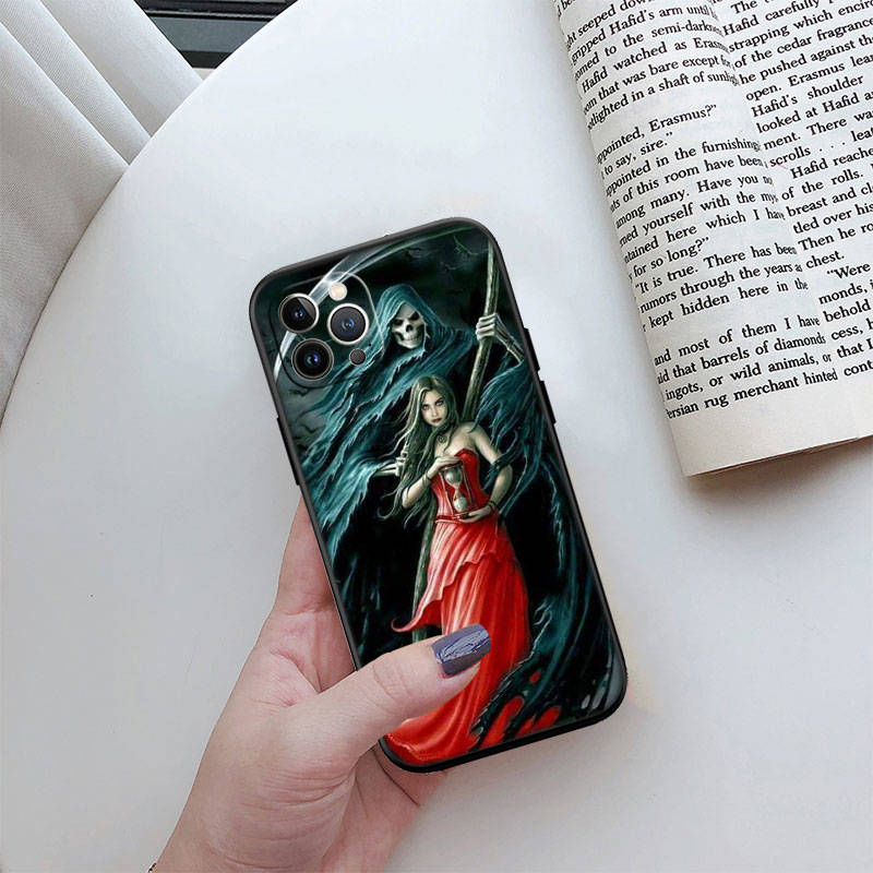 JO60 Grim Reaper Skull Phone Case for Samsung A35 A25 A24 A15 A05S A05 M55 M35 M15 A06 A16 A02 A12 A13 A10 A20 A30 A22 A31 A32 A33 A41 A42 A50