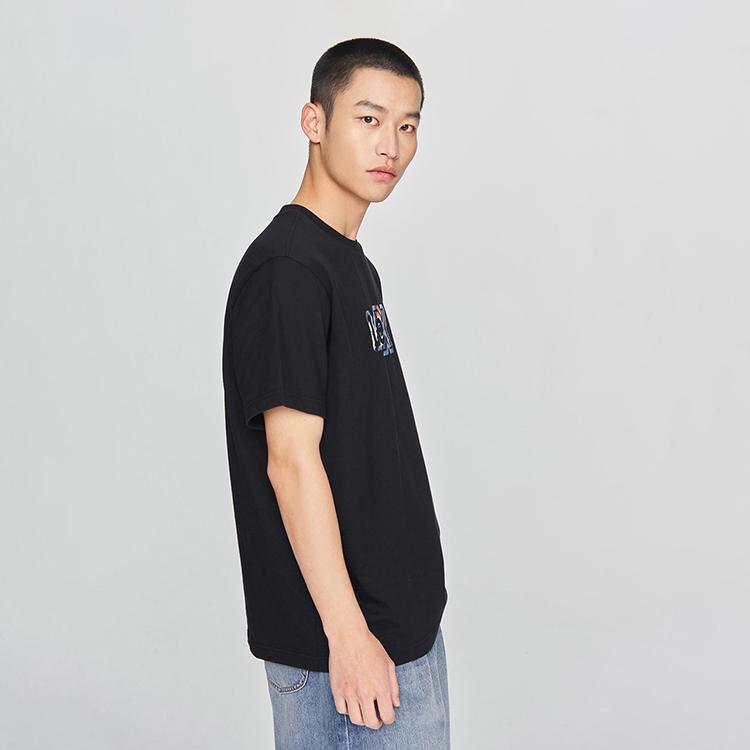 Lee T-Shirts Men's Black Crew Neck Moderate LMT0098184LE00FK11000