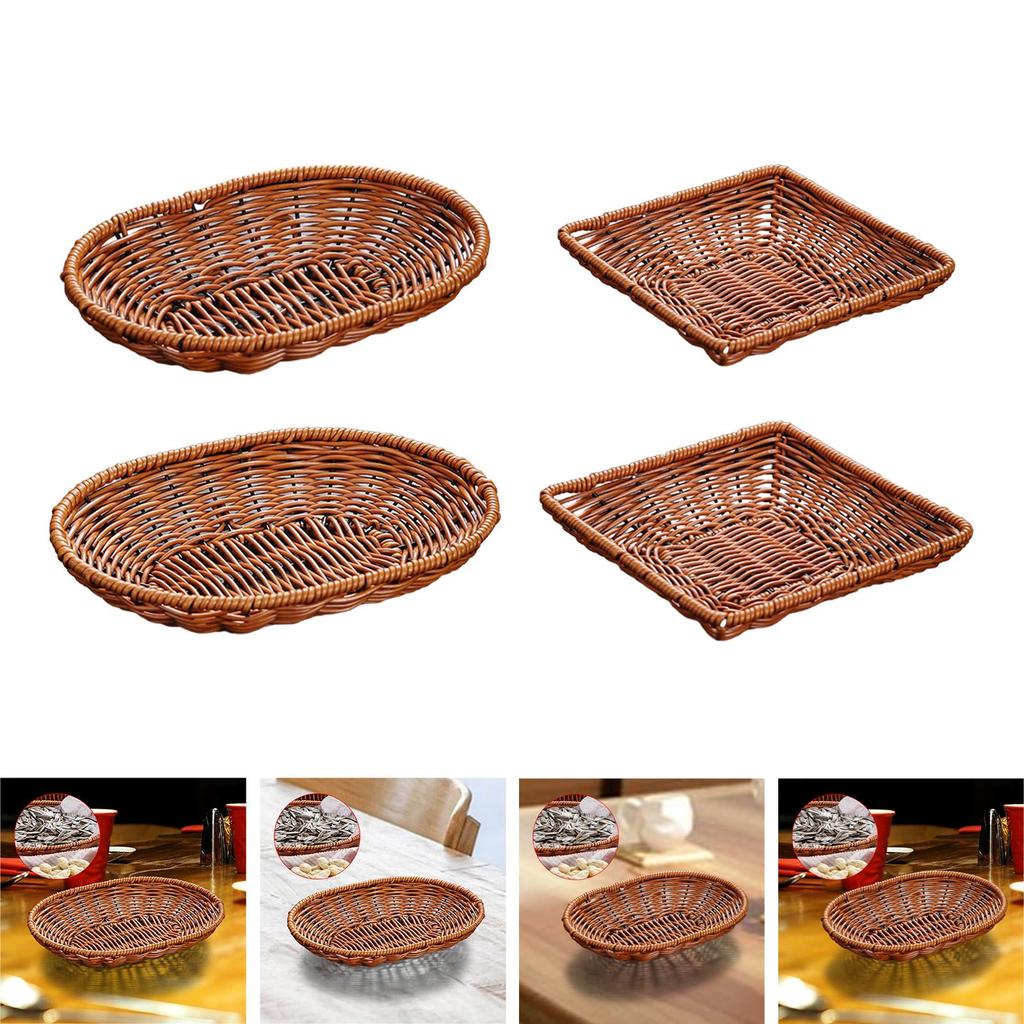 Bread Basket Food Organizer Tray Picnic Breakfast Basket Decorative Basket