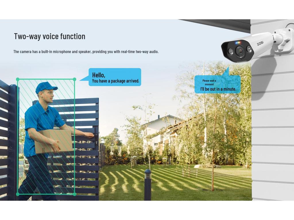 Zhoushi 8MP POE Full-Color Outdoor Camera HD Network Monitoring Kit