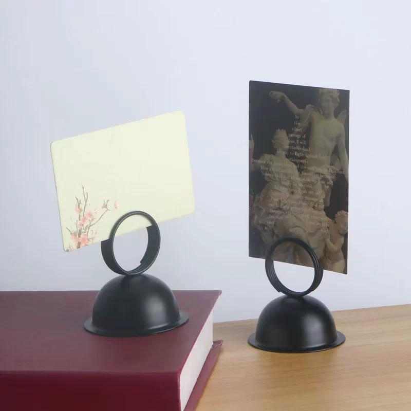 WTEMPO Metal Circular Business Place Card Holders License Plate Holders Sticky Note Holders Photo Holders Message Holders Desktop Number Holder Stands