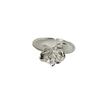 Su Chuang S925 Sterling Silver Adjustable Flower Ring for Women - Sweet, Luxurious, Minimalist Style