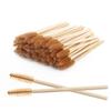 Portable Bamboo Eyelash & Eyebrow Brush Set with Nylon Bristles