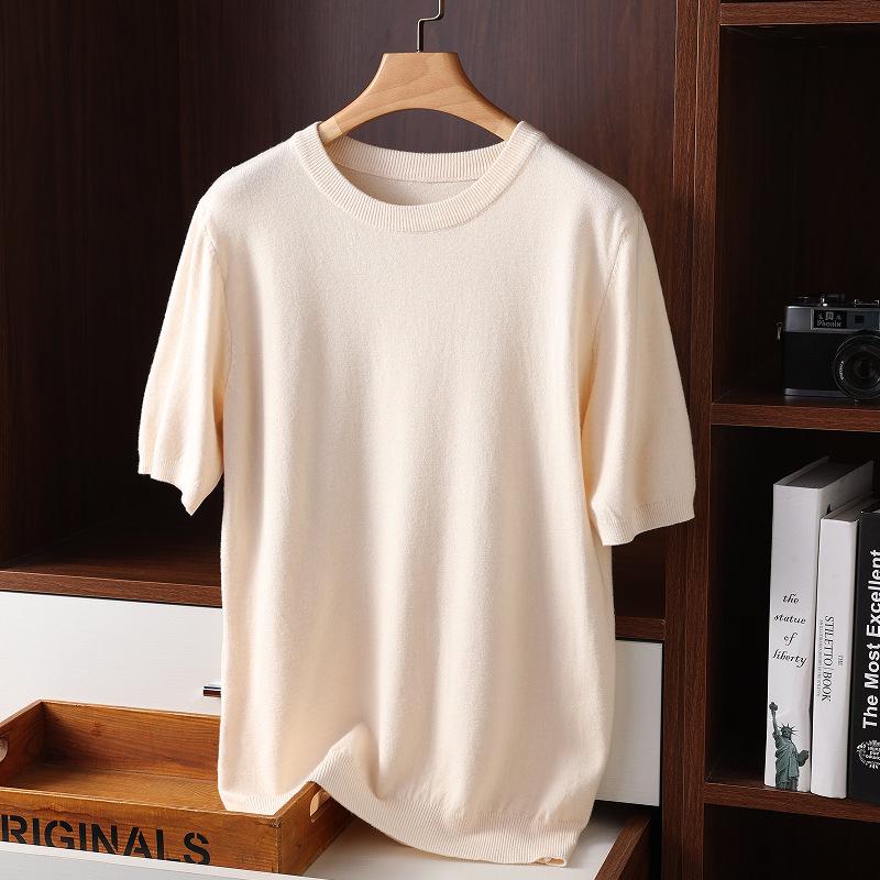 Men's Plus Size Loose Knit Short-Sleeve Pullover Top