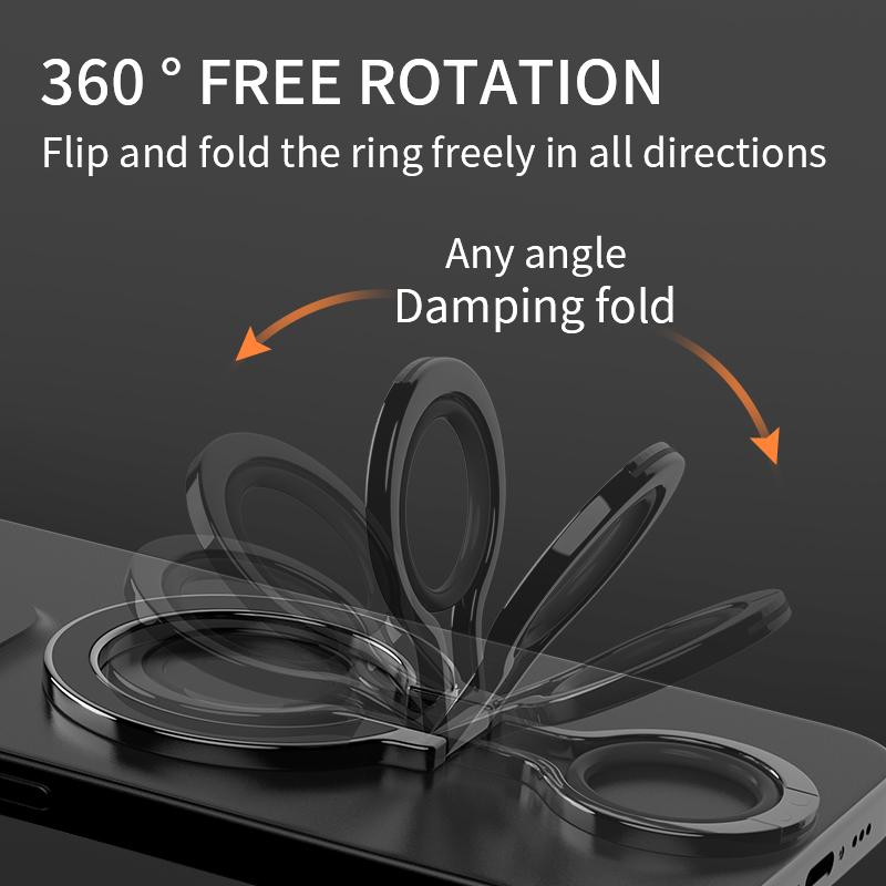 Magsafe Magnetic Phone Finger Ring Holder Rechargeable Adsorbed on Magnetic Sheet 360° Rotating Foldable for iPhone 15 Universal