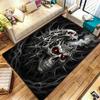 Dark Street Skull Pattern Square Carpet,Area Rug,Carpet Rug for Living Room Bedroom Sofa Playroom Decor,Non-slip Floor Mat,Holiday Birthday Gifts