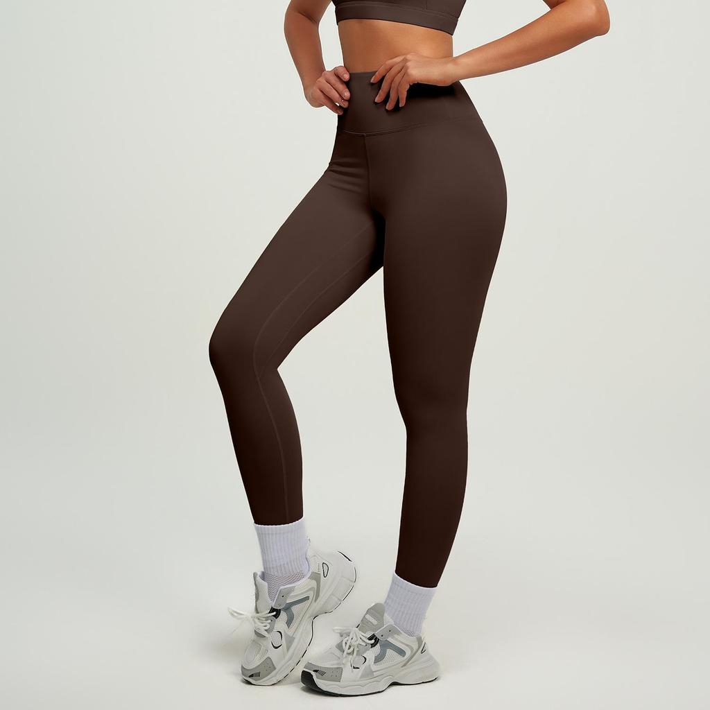 MT20 Women's High Waist Butt-Lifting Purple Yoga Pants - Peach Basic Sportswear