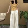 2026 Summer French Slim-Fit Top & High-Waist Wide-Leg Pants Set - Age-Reducing, Slimming Style