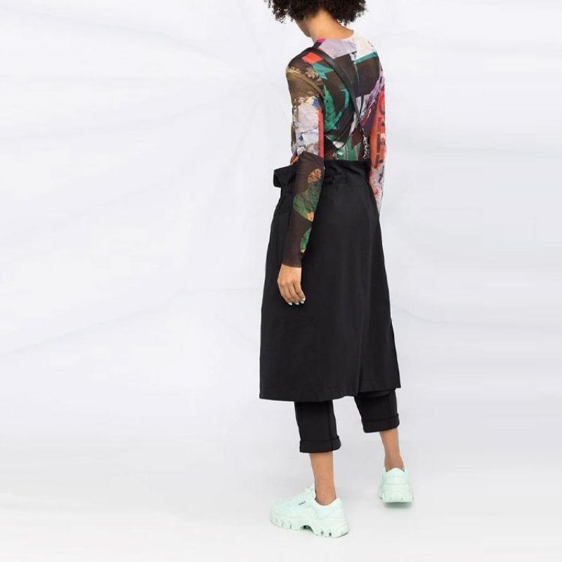 Y-3 FW21 Layered Waist Cinched Skirt Pants Women Pants Black GV0348