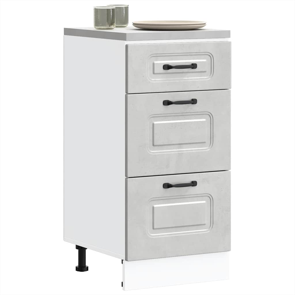 Kitchen Base Cabinet Kalmar Concrete Grey Wood Based Panel