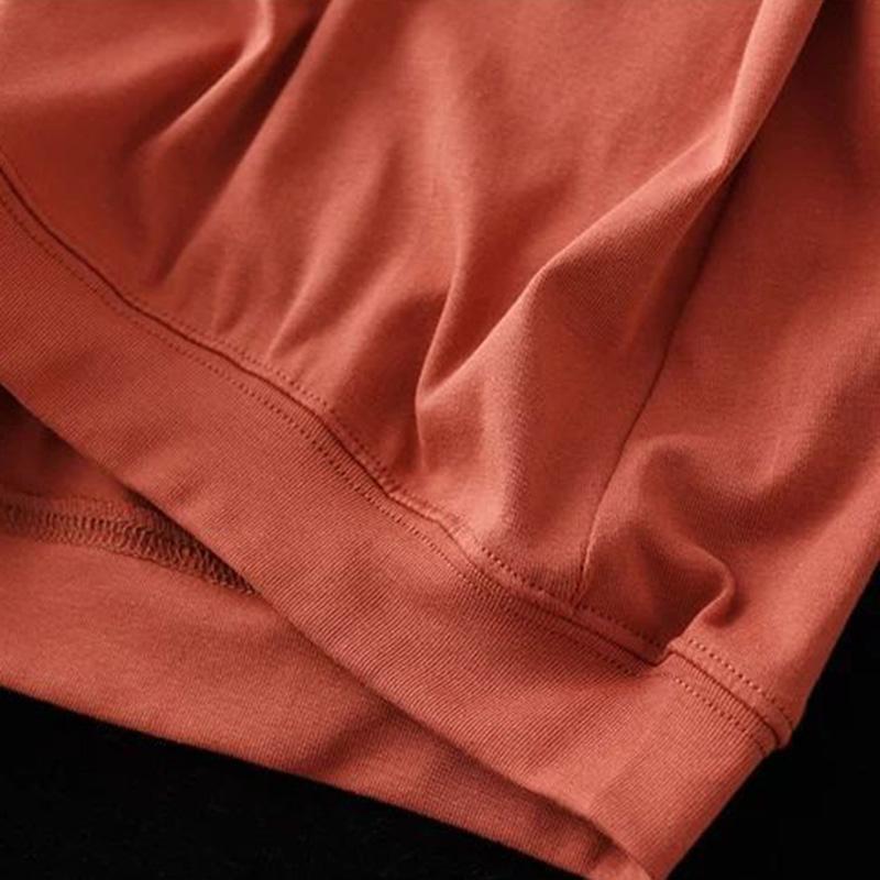 Camiseta para Mujer de Algodón de Verano Casual Talla Grande Holgada Cuello Redondo Pullover Tops de Manga Corta