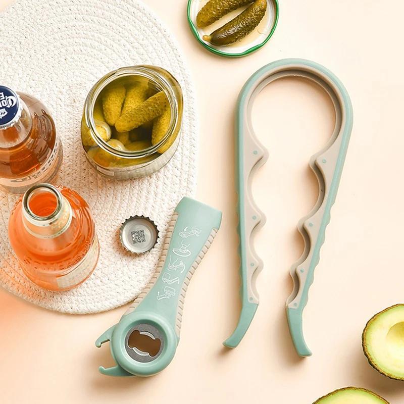 4-in-1 Jar Opener Multifunctional Non-slip Jar Wine Beer Bottle Lid Opener Lids Opener Gripper Kitchen Gadgets Wine Accessories