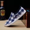 Mens Loafers Lattice Canvas Shoes for Men Slip-on Breathable Casual Shoes Flat Footwear Fashion Sneakers Men Designer Shoes 2024